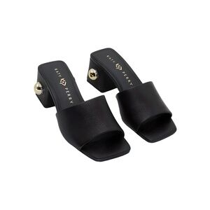 Katy Perry The Gemm Stud Slide Heeled Sandal Black Gold Stud Size 7M